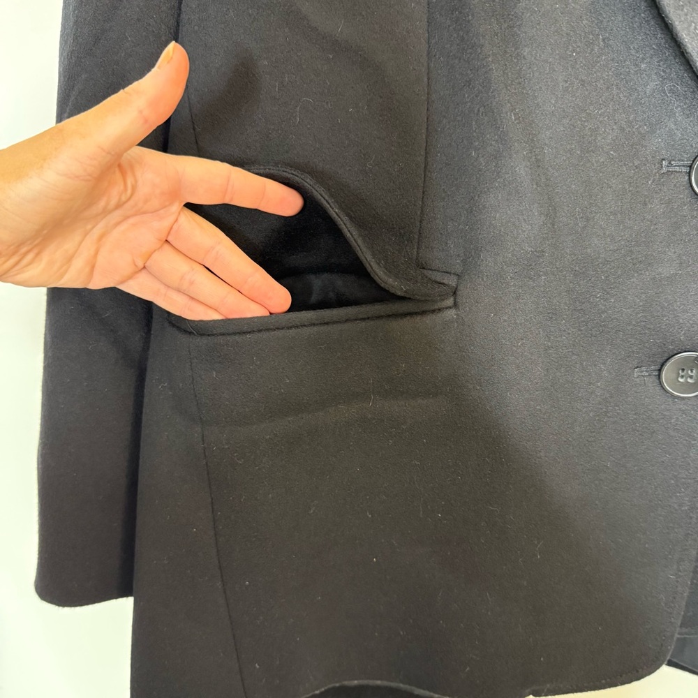 Tibi Recycled Wool Cashmere Double Collar Liam Jacket size small in black - Picture 8 of 16